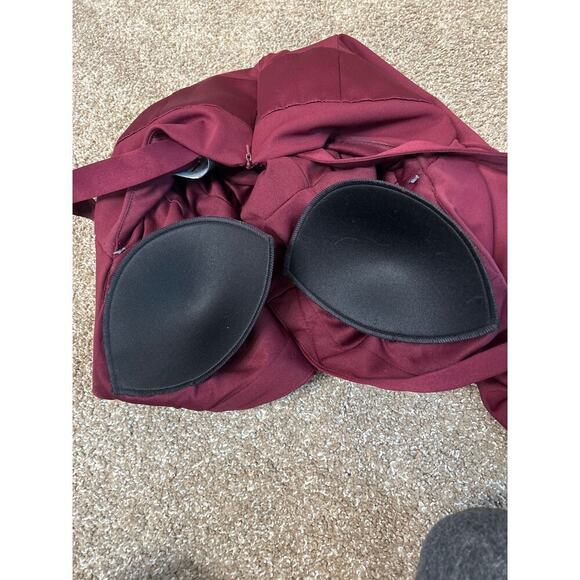 White By Vera Wang Gown Dress wide Strap Wine SZ 10 maxi bridesmaid umpire waist - Picture 5 of 8